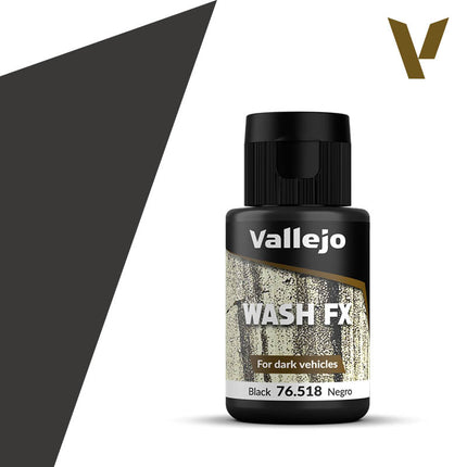 Vallejo Wash FX Black Paint, 35 ml