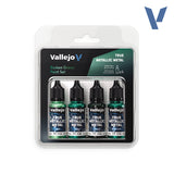 Vallejo True Metallic Metal Dusken Green Acrylic Paint Set, 4x18 ml