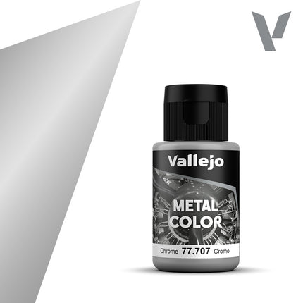 Vallejo Metal Color Chrome Paint, 32 ml