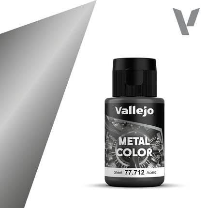 Vallejo Metal Color Steel Paint, 32 ml