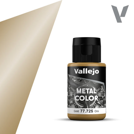 Vallejo Metal Color Gold Paint, 32 ml