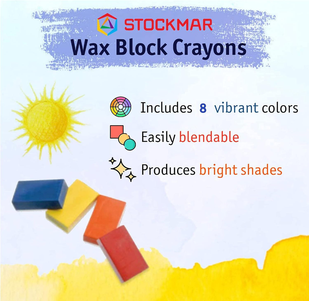 Stockmar Waldorf Beeswax Crayons in Storage Tin Case, Set of 8