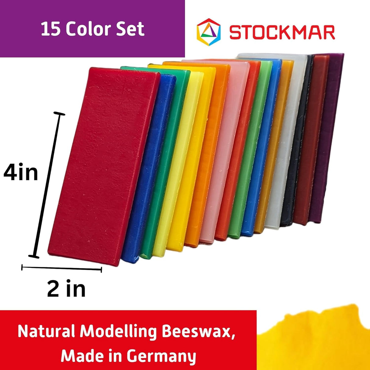 Stockmar Beeswax Modeling Sheet Set, 15 colors