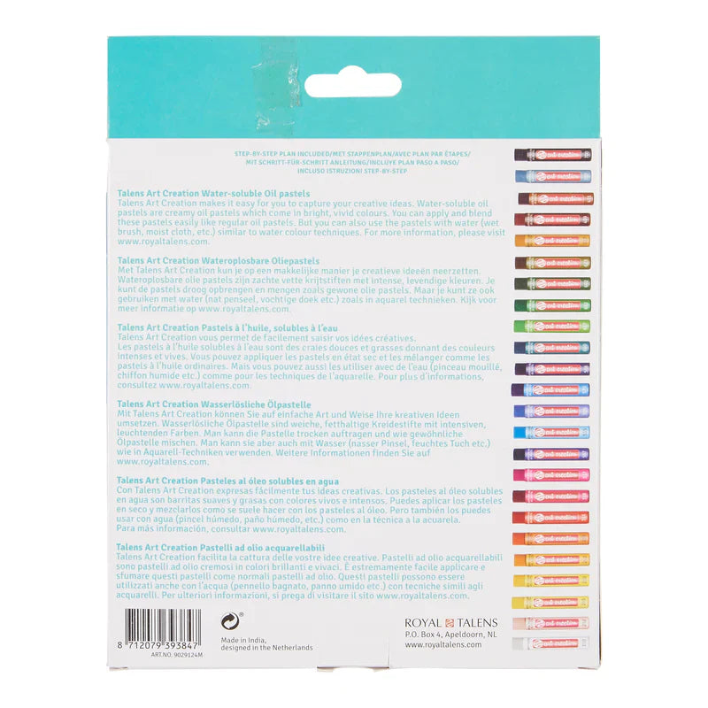 Talens Art Creation Water-Soluble Oil Pastel Set, 24 colours