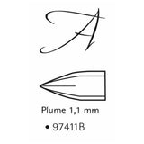 Brause Calligraphy Set of Fountain Pen, 6 Coloured Ink Cartridges and Instructions