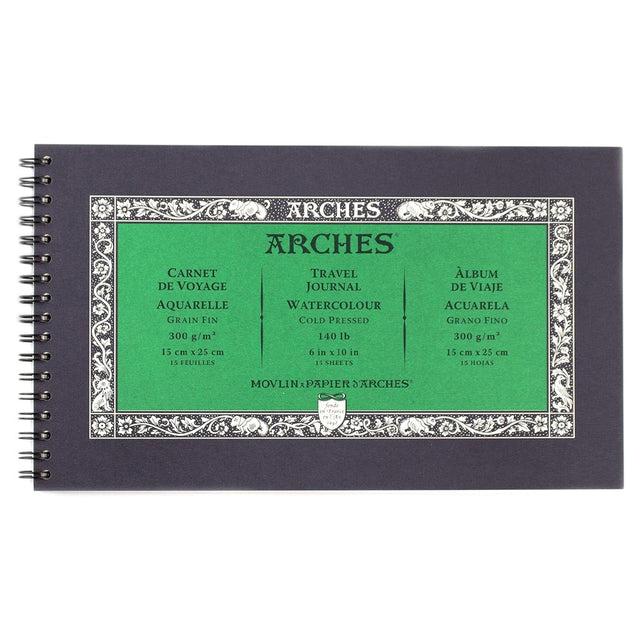 Arches Watercolour Spiral Pad, Cold Pressed, 300 gsm, 100% Cotton, 15 Sheets