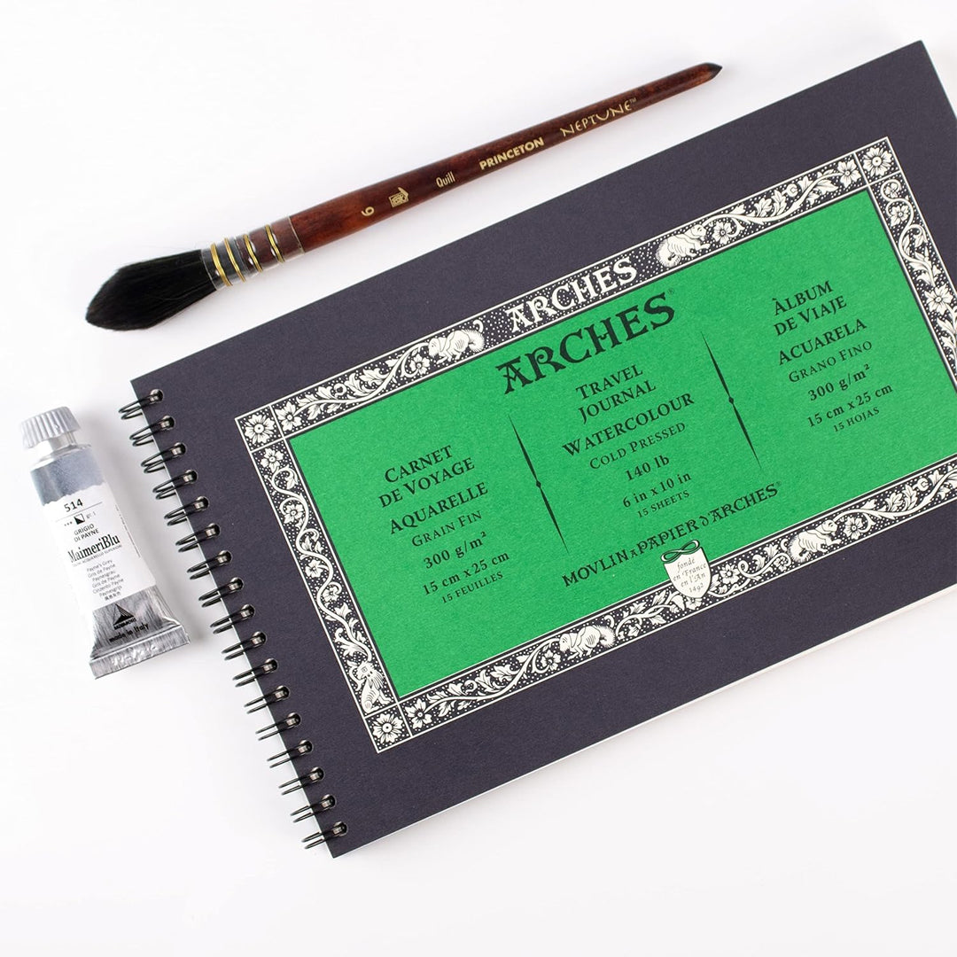 Arches Watercolour Spiral Pad, Cold Pressed, 300 gsm, 100% Cotton, 15 Sheets