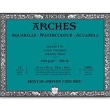 Arches Watercolour Paper Block, Cold Pressed, 640 gsm, 100 % Cotton, 10 Sheets