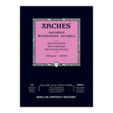 Arches Hot Pressed Watercolour Paper Pad, 100 % Cotton, 12 Sheets