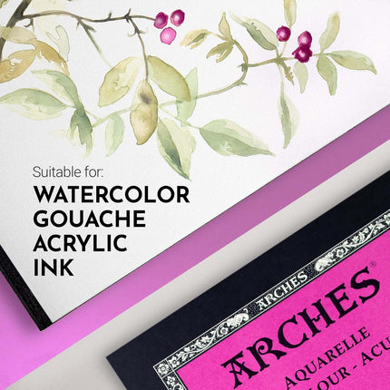 Arches Watercolour Paper Pad, Hot Pressed, 9"x12", 140 lb, 12 sheets