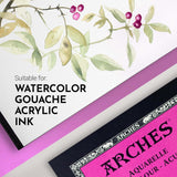 Arches Hot Pressed Watercolour Paper Pad, 100 % Cotton, 12 Sheets