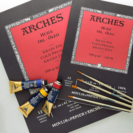 Arches Oil Painting Paper Pad, Cold Pressed, 9"x12", 140 lb, 12 sheets