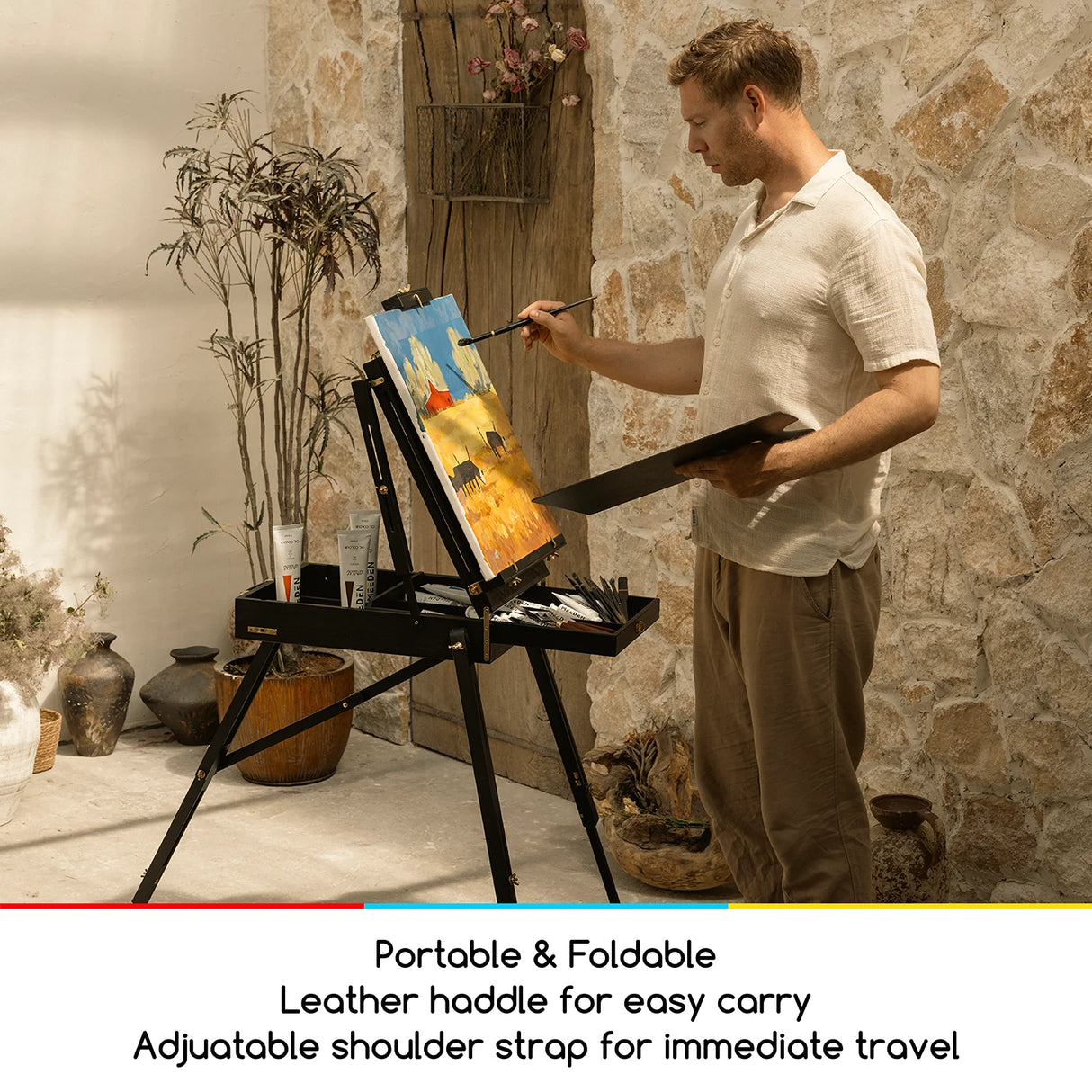 MEEDEN Wood Plein-Air French Easel
