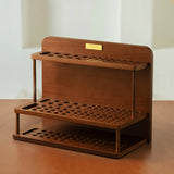 MEEDEN Pro 2-Tier Wooden Paint Brush Holder Organizer