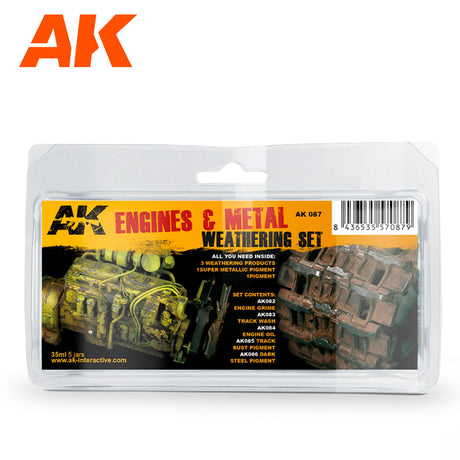 AK Interactive Engines and Metal Weathering Set, 5x35 ml