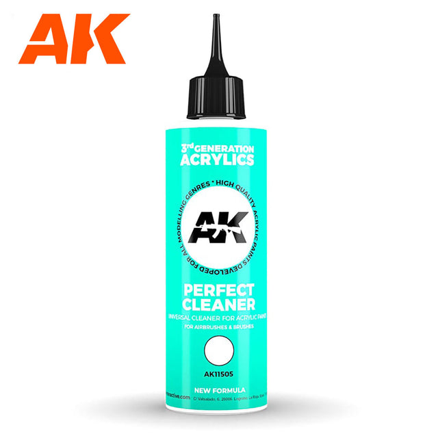 AK Interactive 3GEN Perfect Cleaner for Airbrushes and Brushes, 250 ml