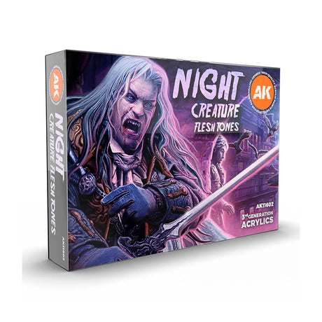 AK Interactive 3GEN Night Creature Flesh Tones Acrylic Paint Set, 6x17 ml