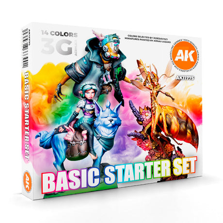 AK Interactive 3GEN Basic Starter Acrylic Paint Set, 14x17 ml