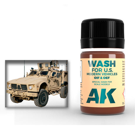 AK Interactive Wash for U.S. Modern Vehicles, 35 ml