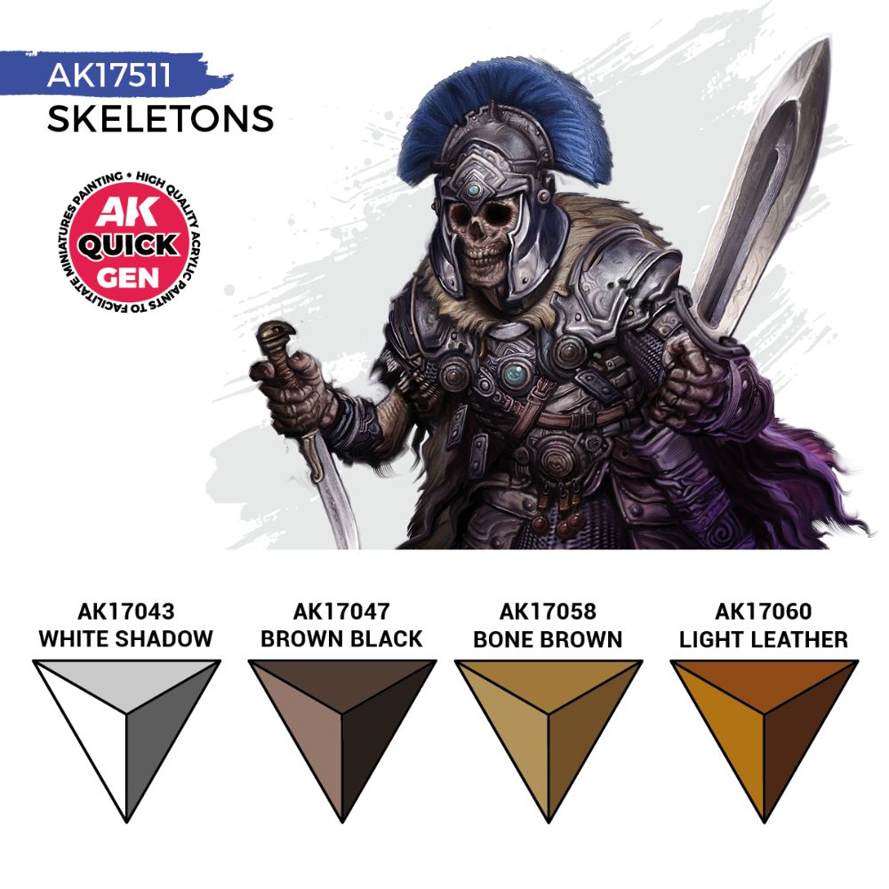 AK Interactive Skeletons Quick Gen Set, 4×0.6 fl oz