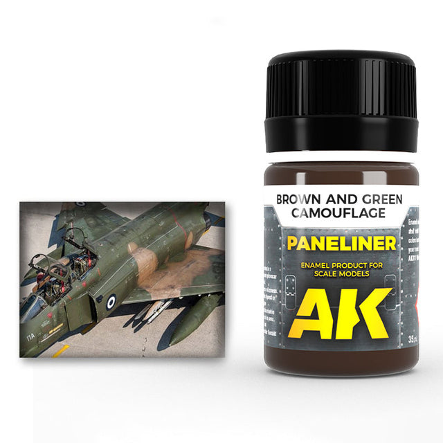 AK Interactive Paneliner for Brown and Green Camouflage, 35 ml