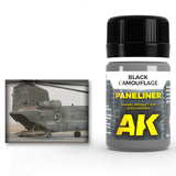 AK Interactive Paneliner for Black Camouflage, 35 ml