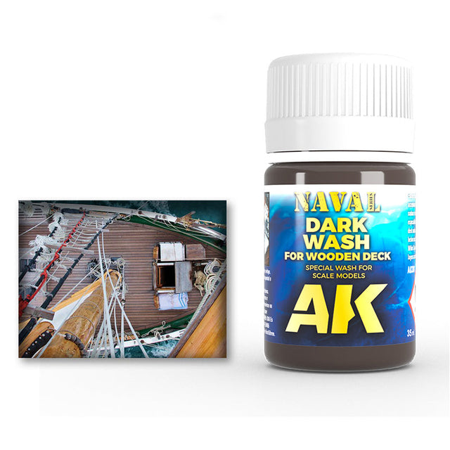 AK Interactive Naval Dark Wash for Wooden Deck, 35 ml