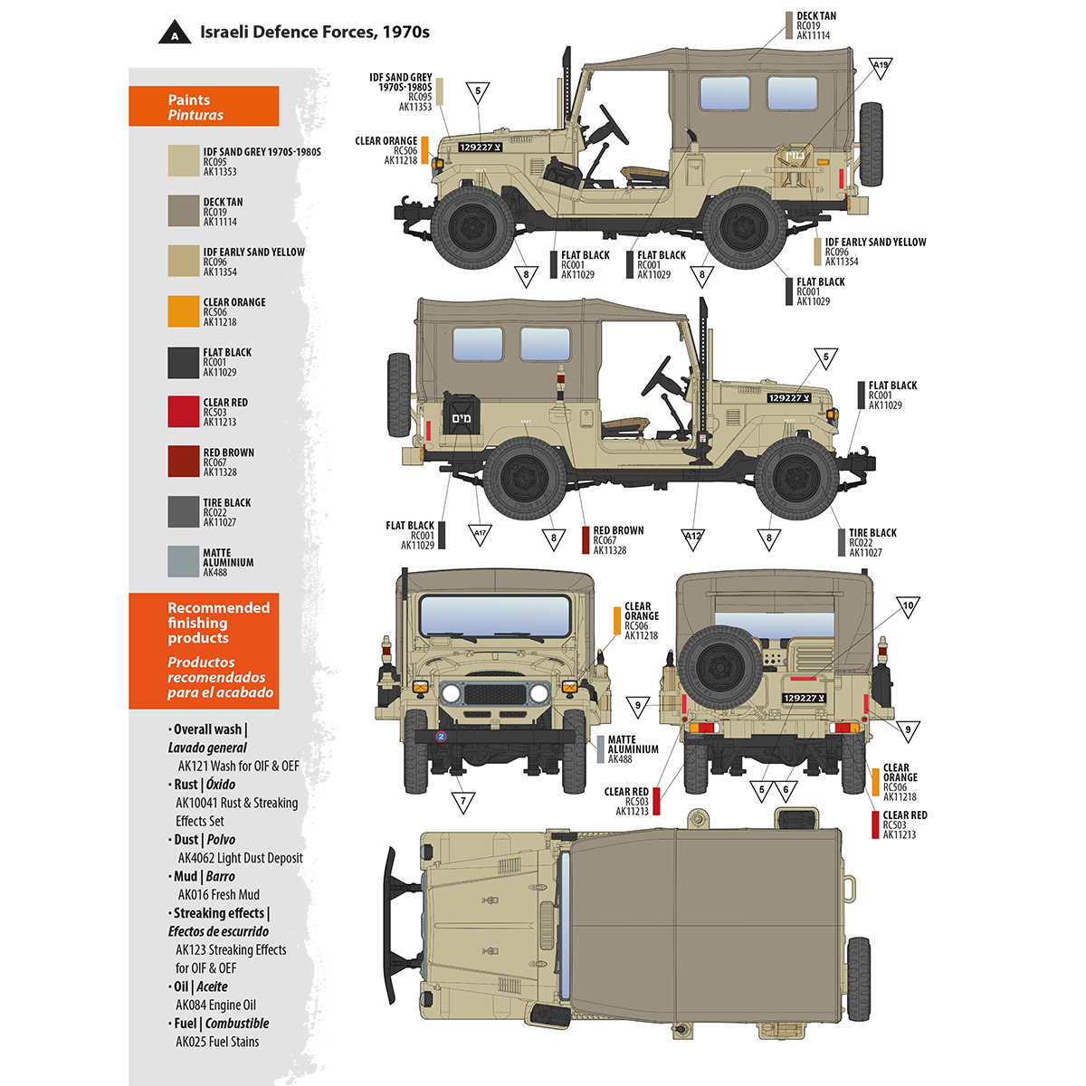 AK Interactive FJ43 SUV with soft top IDF & LAF Scale Model, 1:35