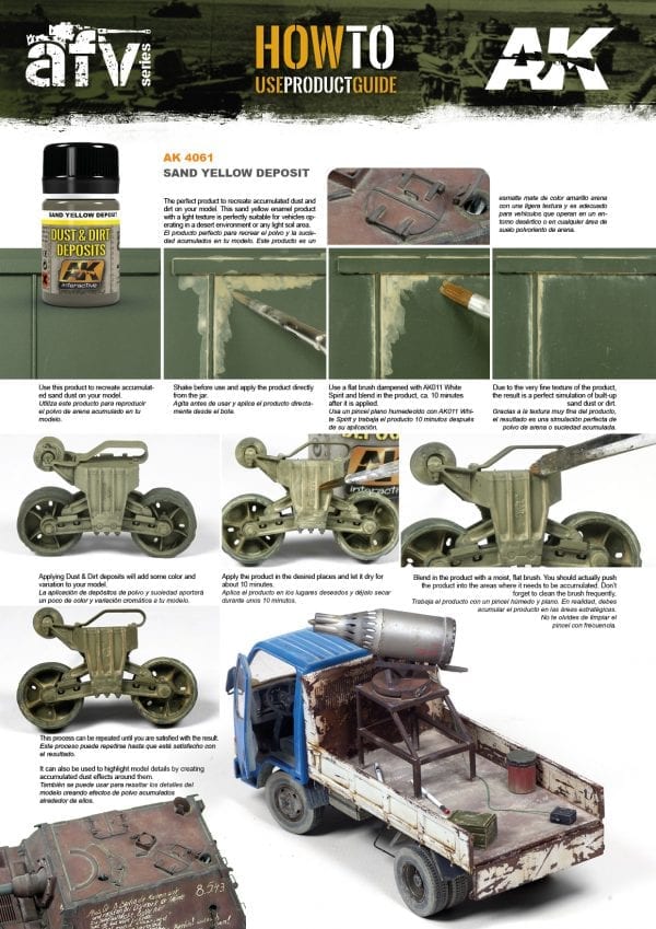 AK Interactive Dust & Dirt Deposits Sand Yellow Enamel Paint, 35 ml