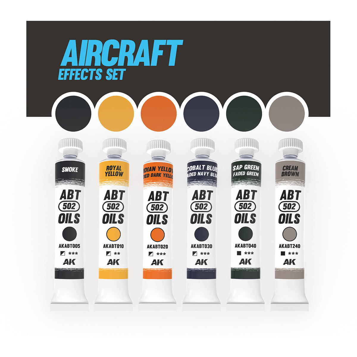 ABTEILUNG 502 Aircraft Effects Oil Paint Set, 6x20 ml