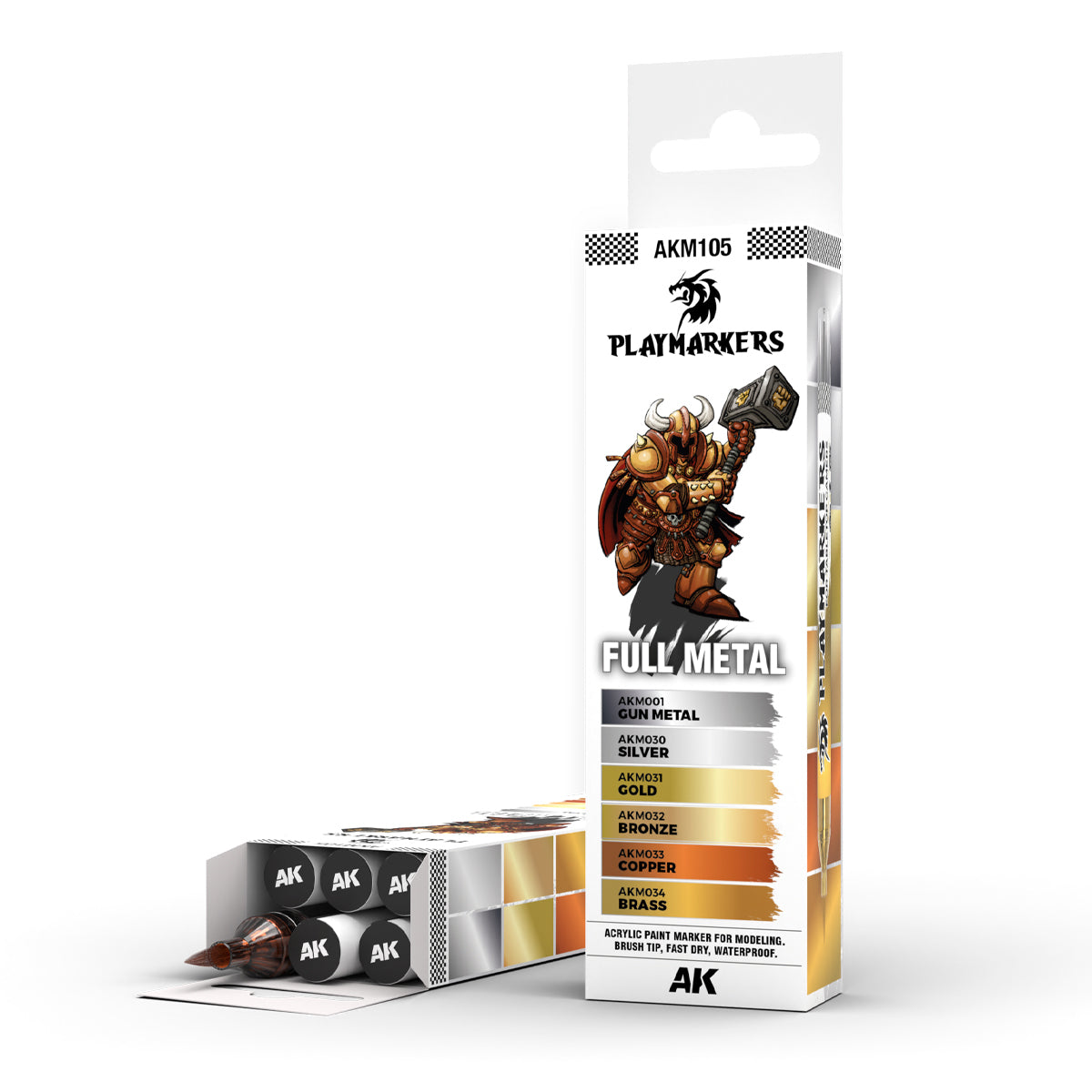 AK Interactive Playmarkers Full Metal Set, 6 pcs.