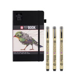 Sketching Kit, 3x black fineliners + 1 sketchbook