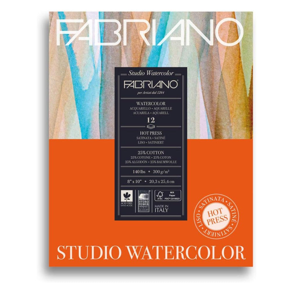 Fabriano Studio Hot Pressed Watercolour Paper, 300 gsm