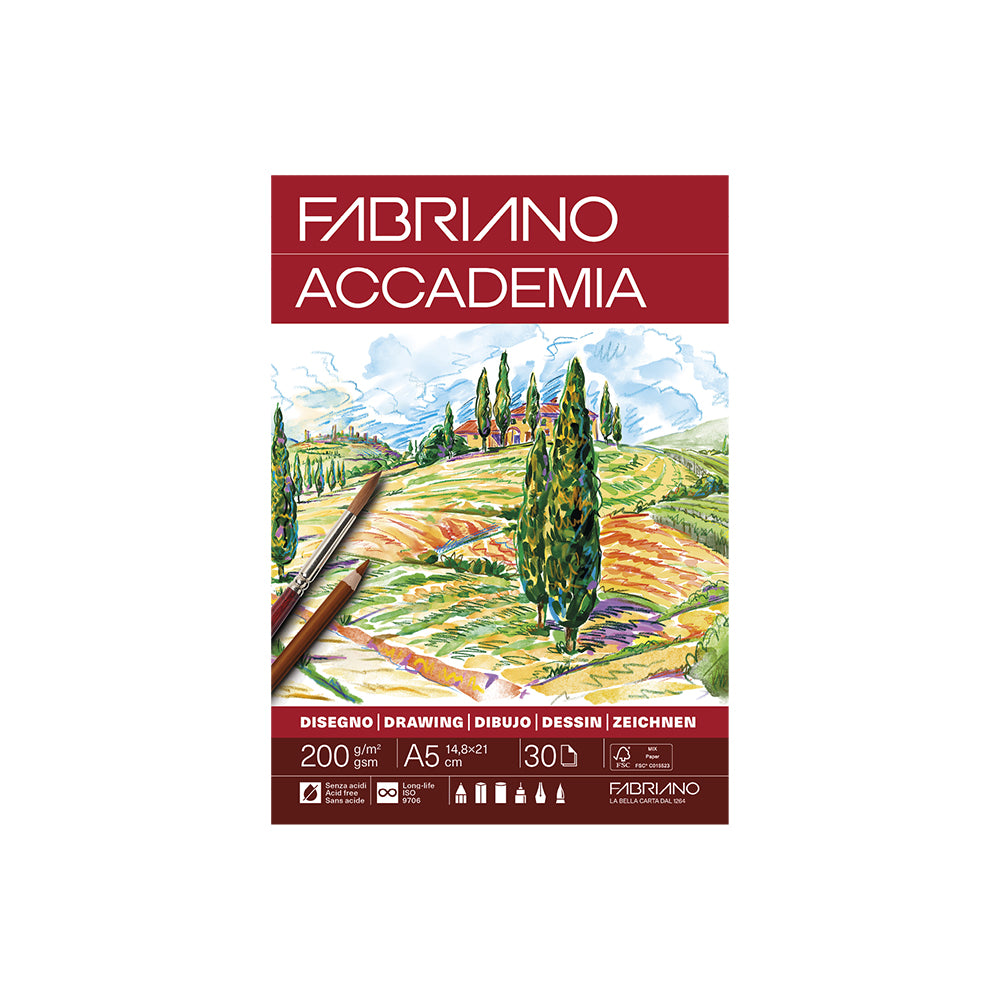Fabriano Accademia Drawing Pad, 30 sheets, 200 gsm