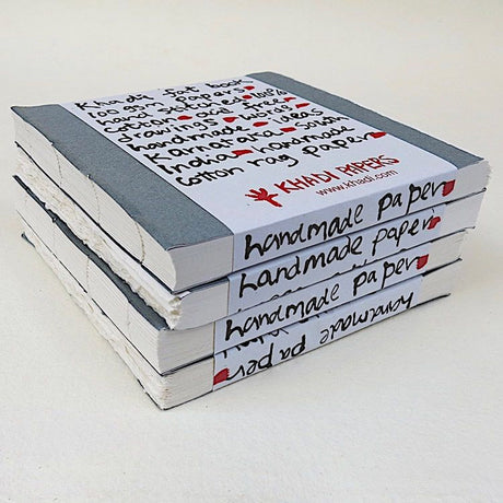 Handmade Khadi Paper Sketching Fat Book from India, 48 Pages, 100 gsm