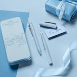 Faber-Castell Grip Fountain Pen and Ballpoint Pen Gift Set, Light Blue