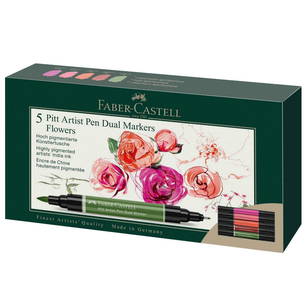 Faber-Castell Pitt Artist Flowers Dual Markers Set, 5 pcs.