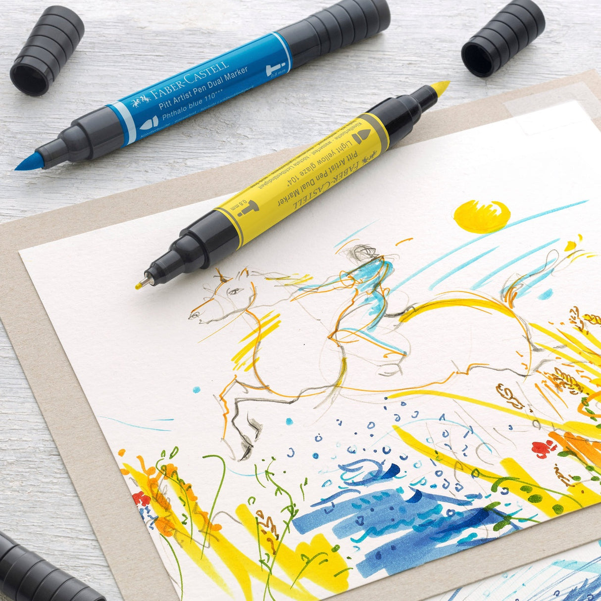 Faber-Castell Pitt Artist Flowers Dual Markers Set, 5 pcs.
