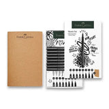 Faber-Castell Pitt Artist India Ink Pen Fineliners Set, 8 pcs. + Sketchbook