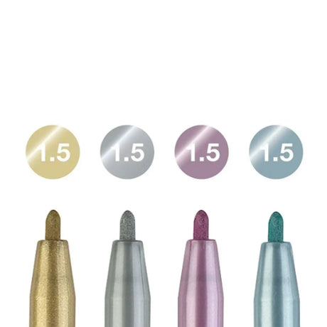 Faber-Castell Pitt Artist India Ink Pen Set, 4 pcs., Metallic, 1.5