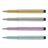 Faber-Castell Pitt Artist India Ink Pen Set, 4 pcs., Metallic, 1.5