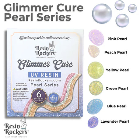 Resin Rockers Glimmer Cure Pearl UV Resin Hard Type, Full Kit