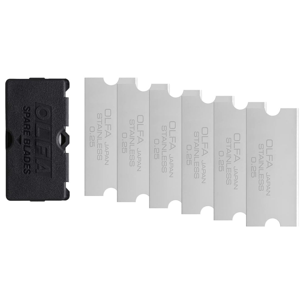 Olfa Stainless Steel Scraper Replacement Blades, 40 mm, 6 pcs.