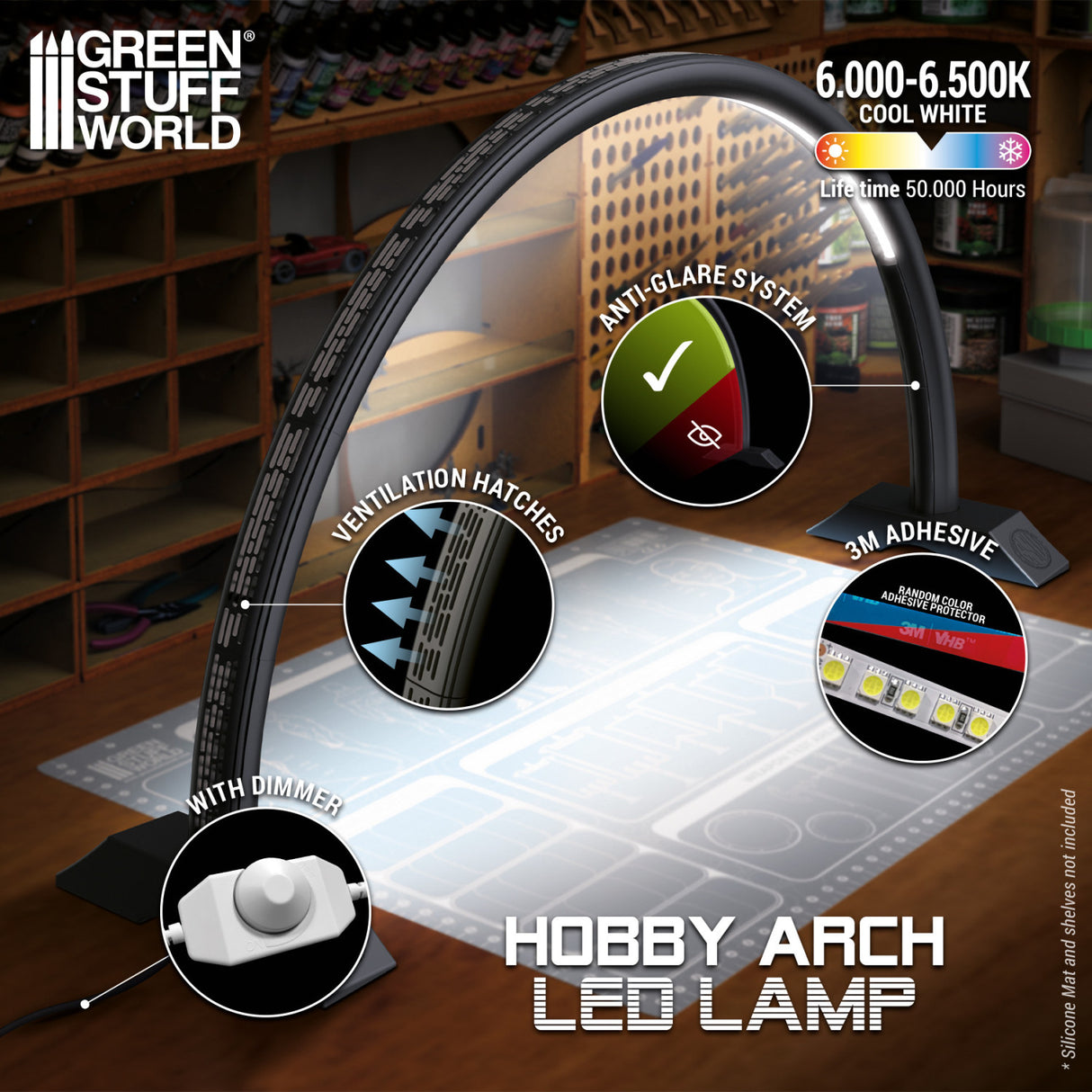 Green Stuff World Hobby Arch LED Lamp - Darth Black