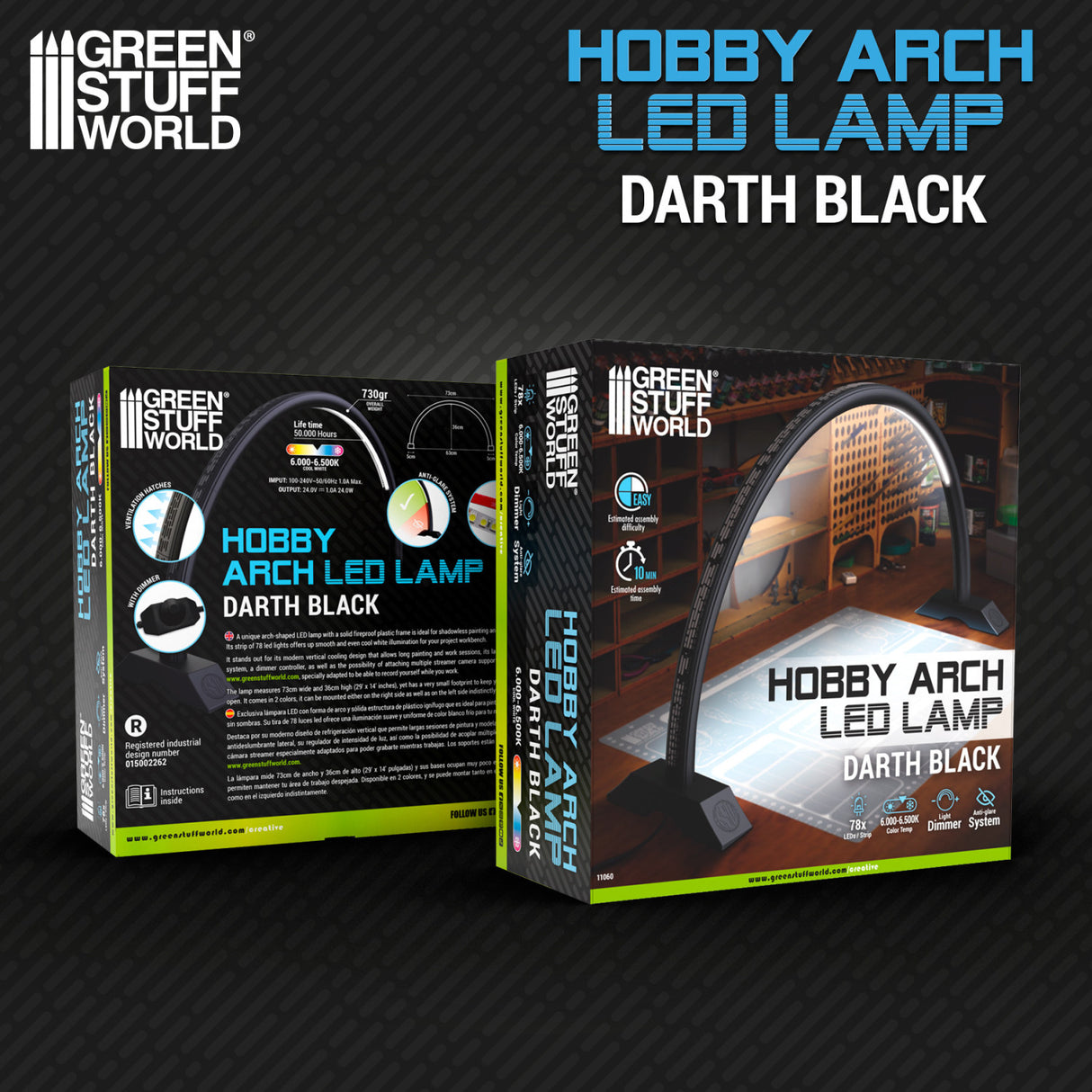 Green Stuff World Hobby Arch LED Lamp - Darth Black