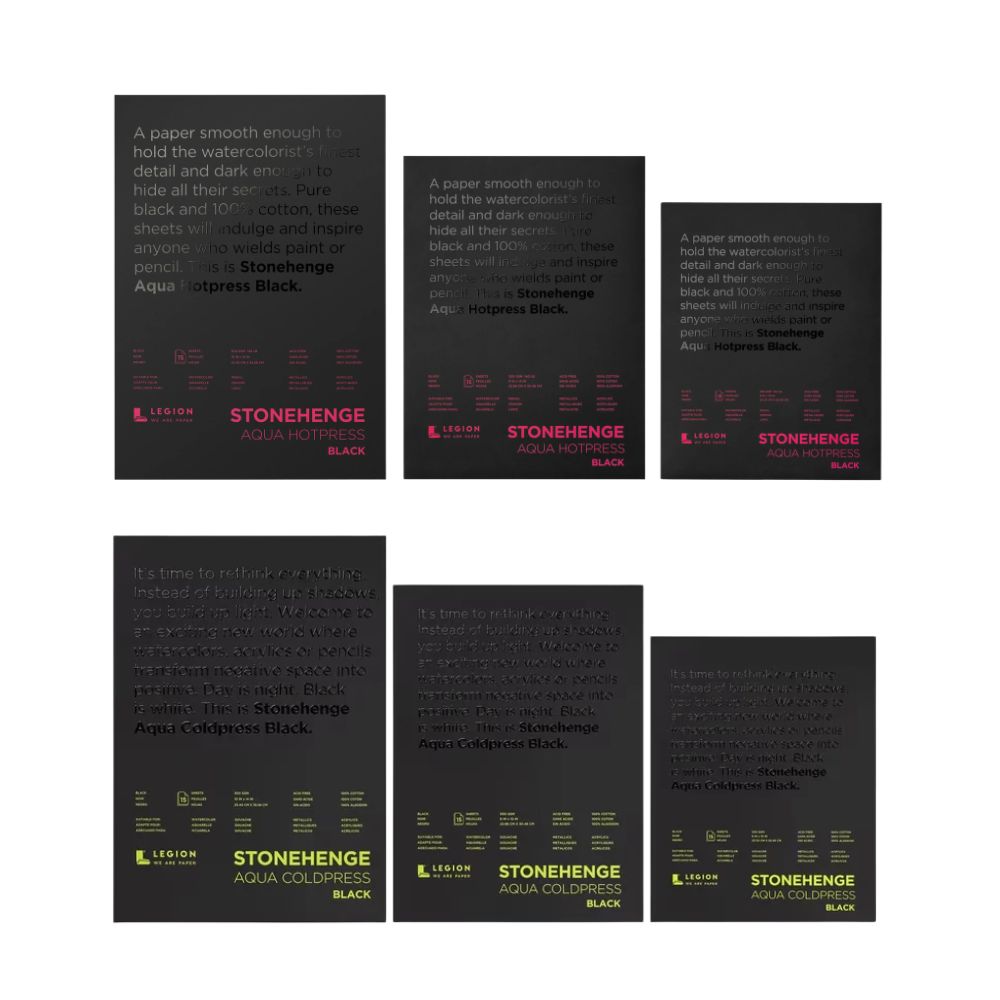 Stonehenge Aqua Black watercolor paper, 15 sheets, 140 lb