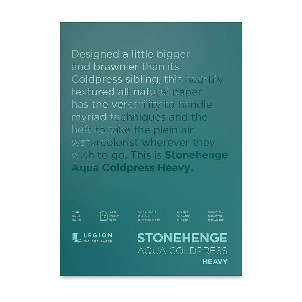 Stonehenge Aqua White watercolor paper, 10 sheets, 300 lb
