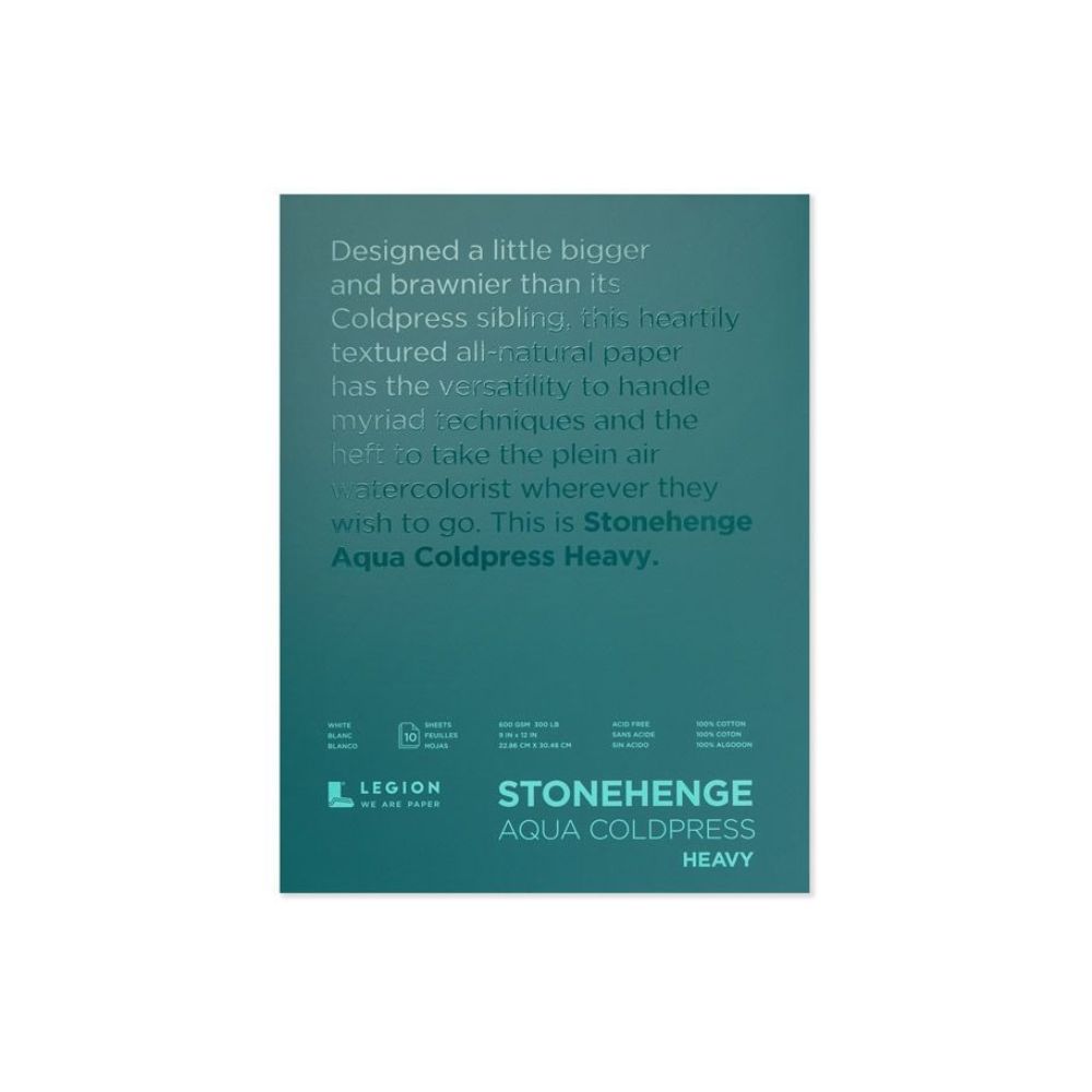 Stonehenge Aqua White watercolor paper, 10 sheets, 300 lb