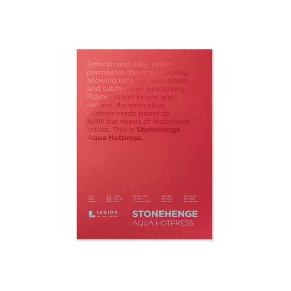 Stonehenge Aqua White watercolor paper, 15 sheets, 140 lb