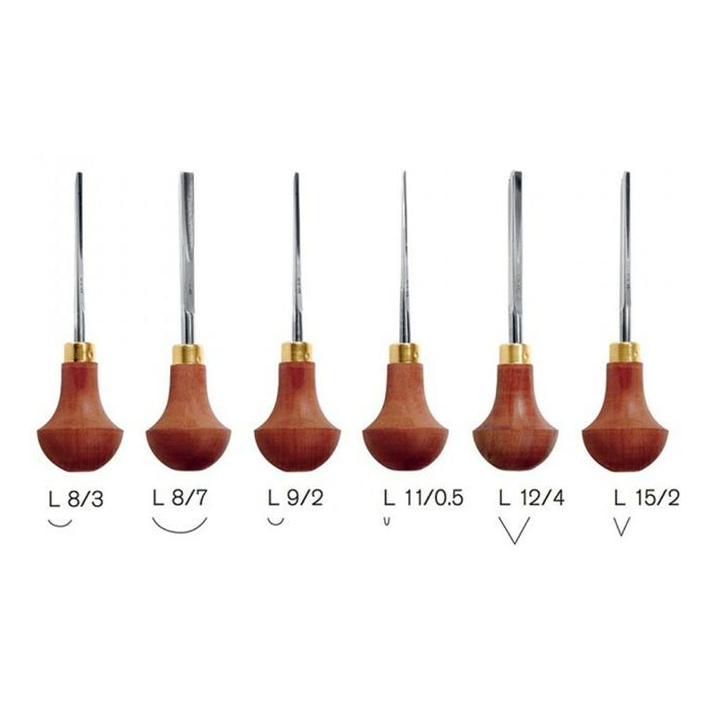 Pfeil Linoleum and Block Chisel Set, 6 pcs.